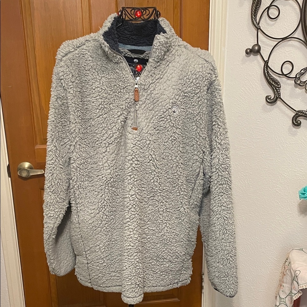 🥰🥰🥰BOGOHO 🥰🥰🥰Gray Sherpa Quarter-Zip Pullover